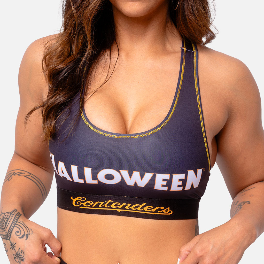 Halloween Candy Pattern Print Women's Sports Bra – GearFrost