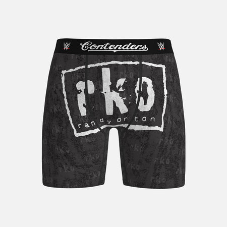 Black boxer briefs with 'Contenders' and 'PKD Randy Orton' branding on a white background