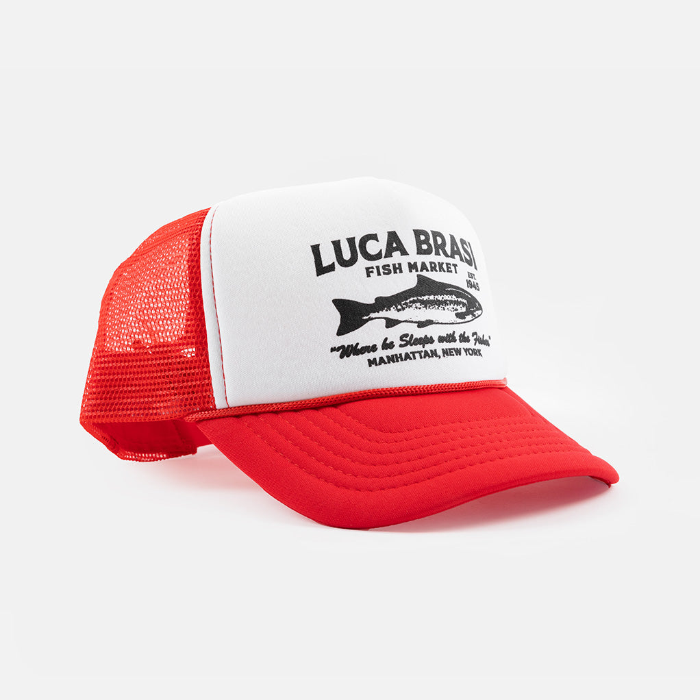 The Godfather Luca Brasi Fish Market Trucker Snapback | Contenders Clothing Red