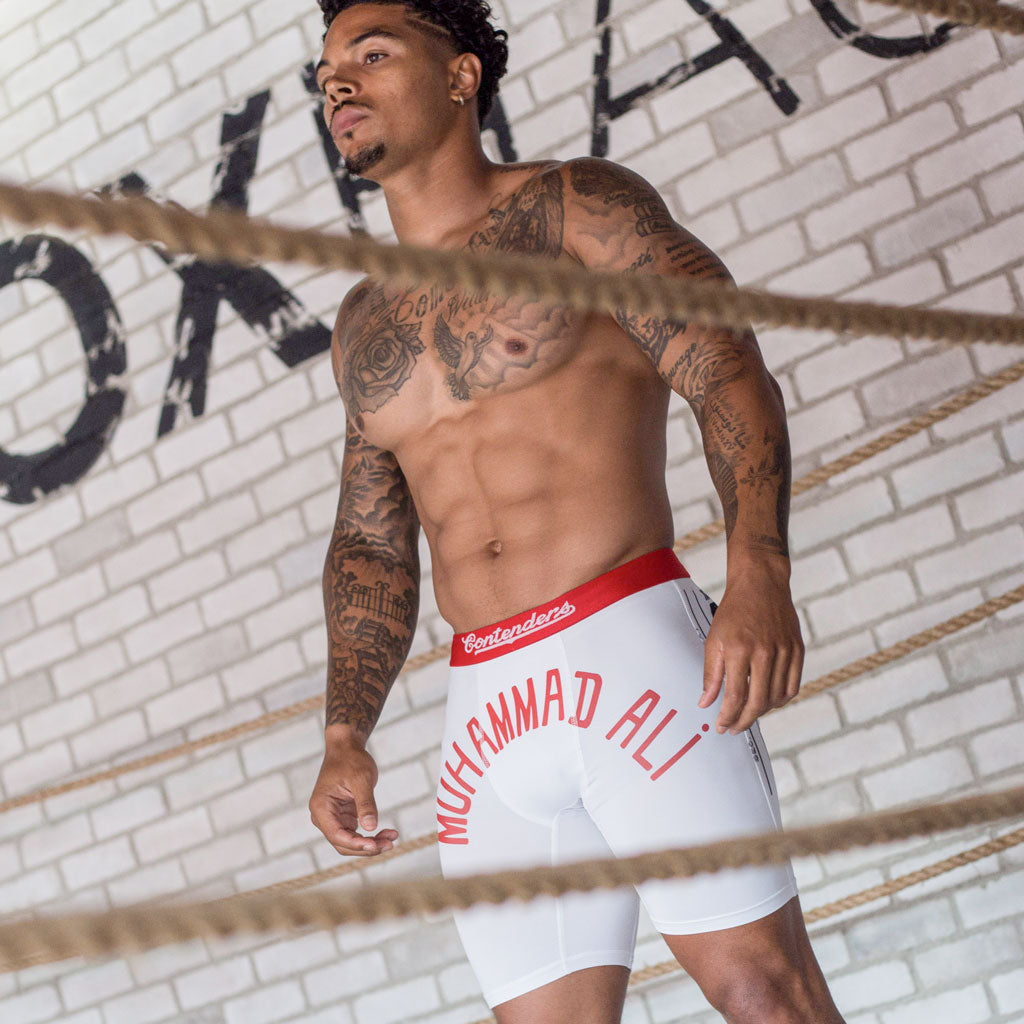 Muhammad Ali Contenders Robe 1965 white boxer brief